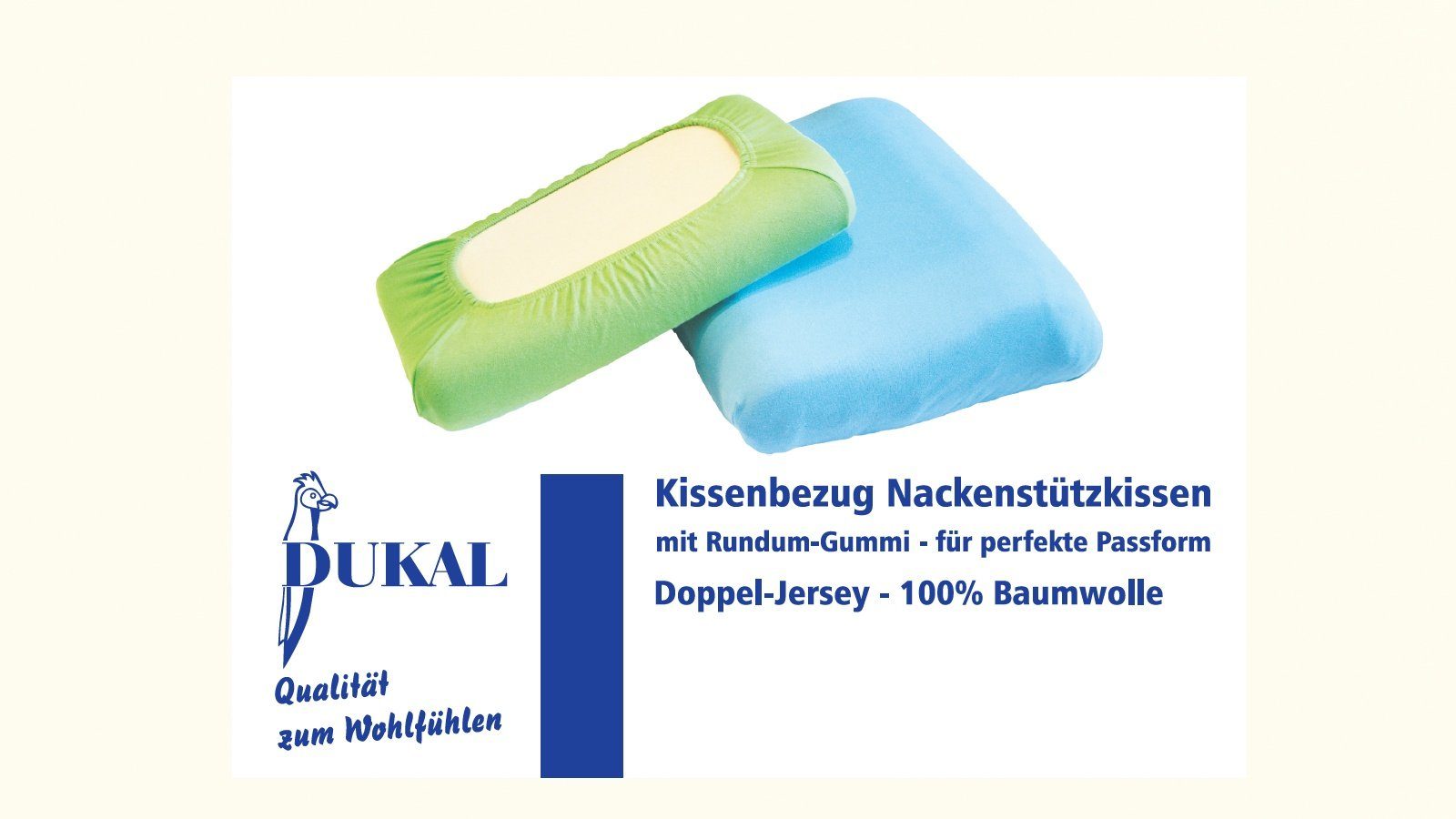 Kissenbezug Schlaraffia Support Geltex Nackenstützkissen, DUKAL (1 Stück), aus hochwertigem Doppel-Jersey, 100% Baumwolle, mit Spannumrandung, Made in Germany Perlweiss