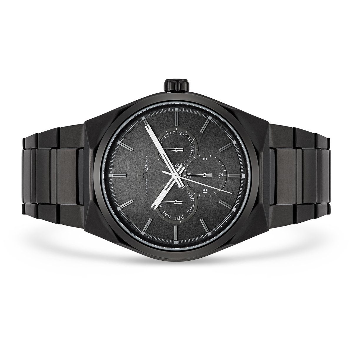 Rhodenwald & Söhne Multifunktionsuhr Cooledge schwarz, aus Edelstahl