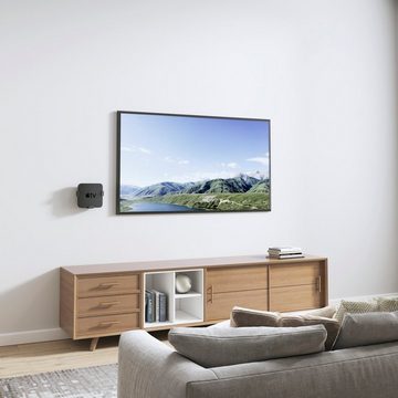 Hama Wandhalterung für Apple TV HD (4. Gen) Apple TV HD 4K (1./2./3. Gen) TV-Wandhalterung, (magnetisch, flach, Farbe Schwarz, mit Montagezubehör, Fernseher)
