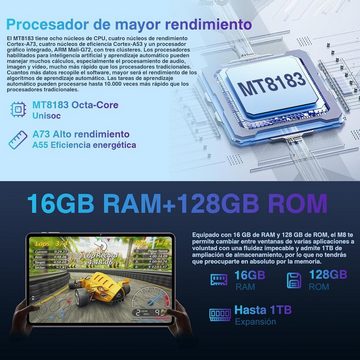 MEBERRY 16 GB RAM Octa-Core 2.0 GHz Prozessor Tablet (12", 128 GB, Android 13, 5GWiFi, mit Tastatur und Maus - Gold erstaunlichsten Funktionen)