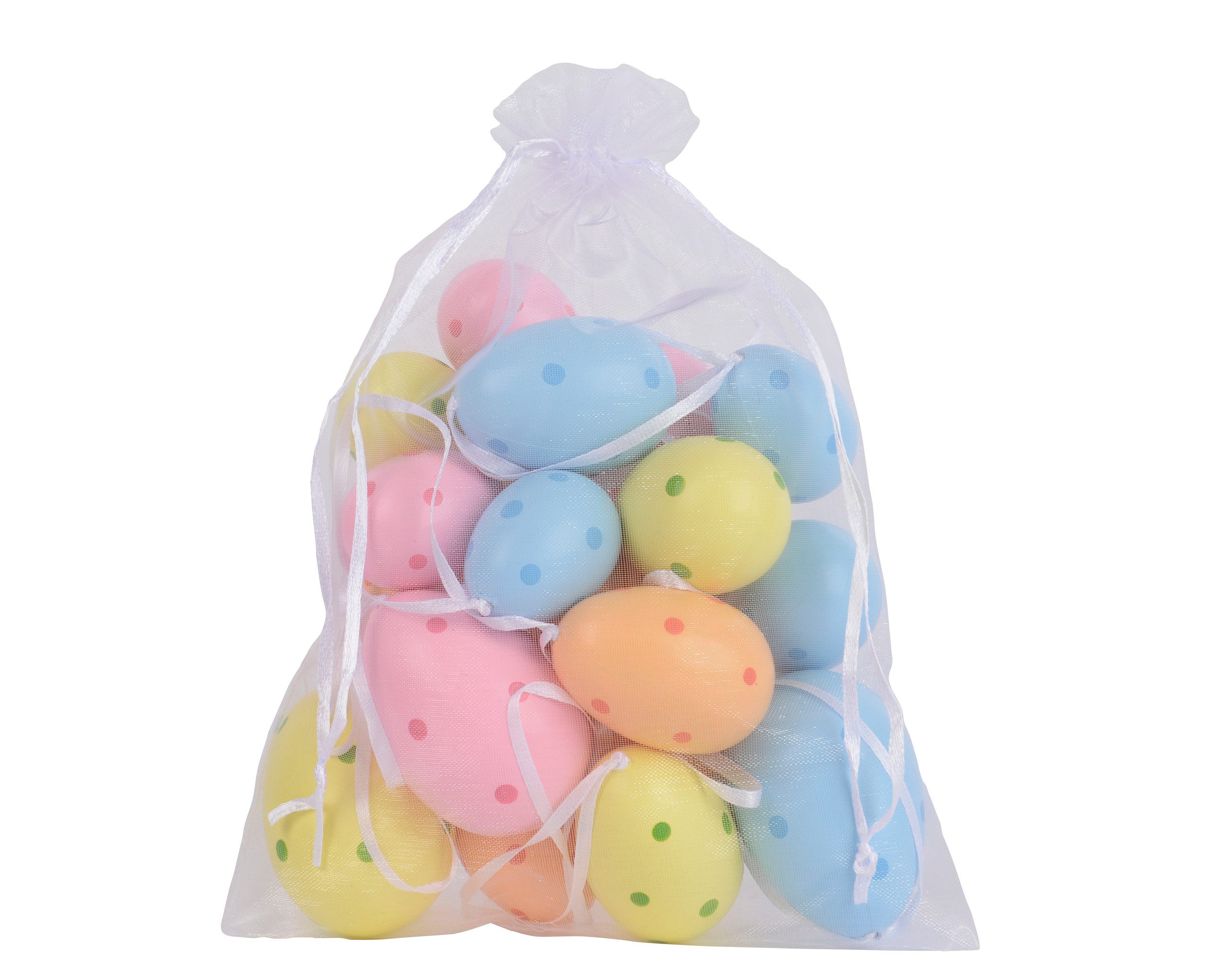 Decoris season decorations Osterei, Ostereier zum Aufhängen mit Punkten 20er Set bruchfest