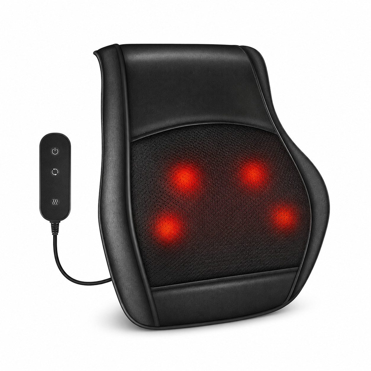 Tekoo Massagekissen Rückenmassagegerät Massagekissen mit Knetmassage & Infrarotwärme, Packung, Ergonomische Form, zuschaltbare Infrarotwärme, bidirektionale Rotation
