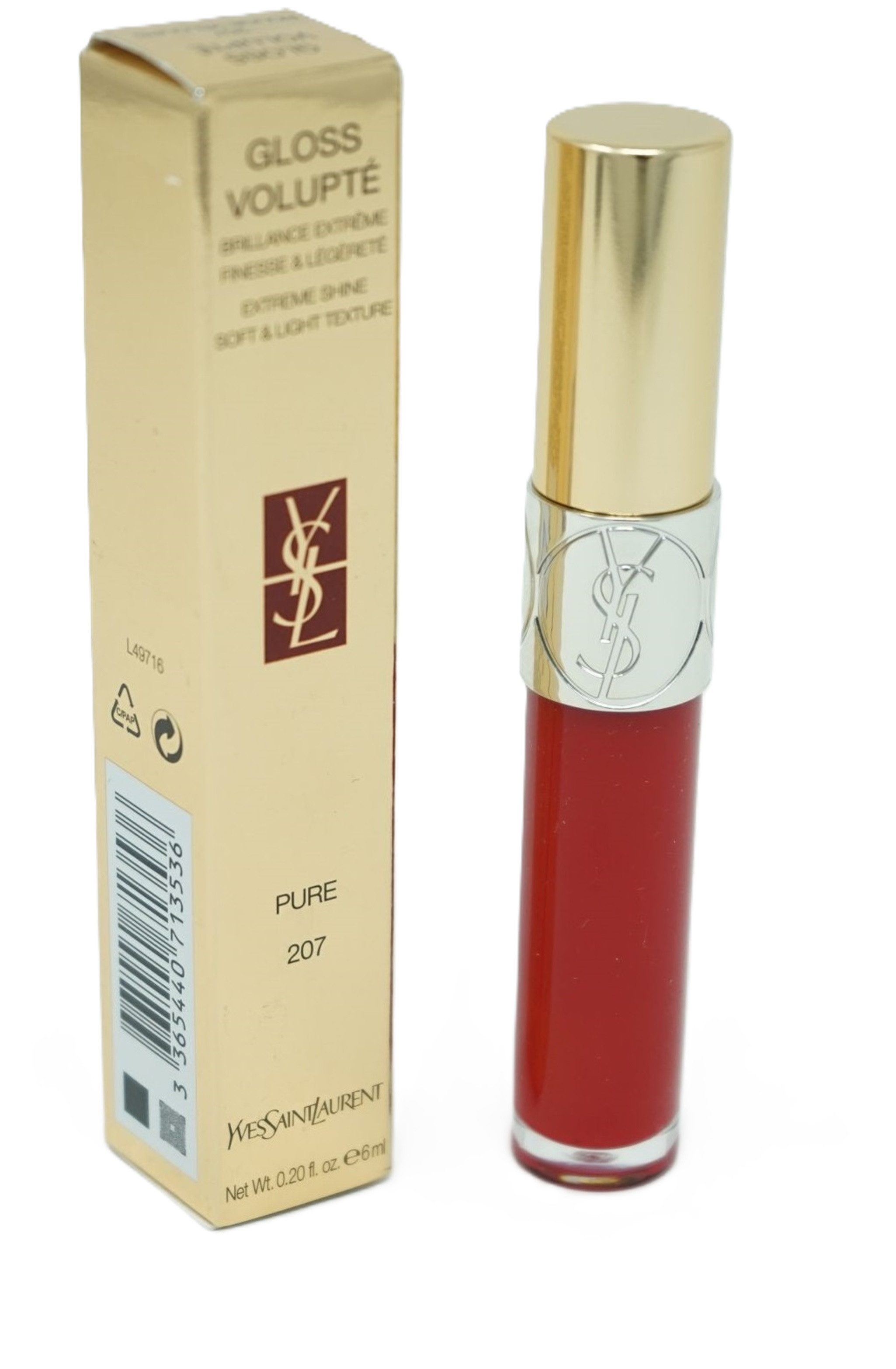 YVES SAINT LAURENT Блеск для губ Yves Saint Laurent Extreme Shine Pure 207 Rouge Velours