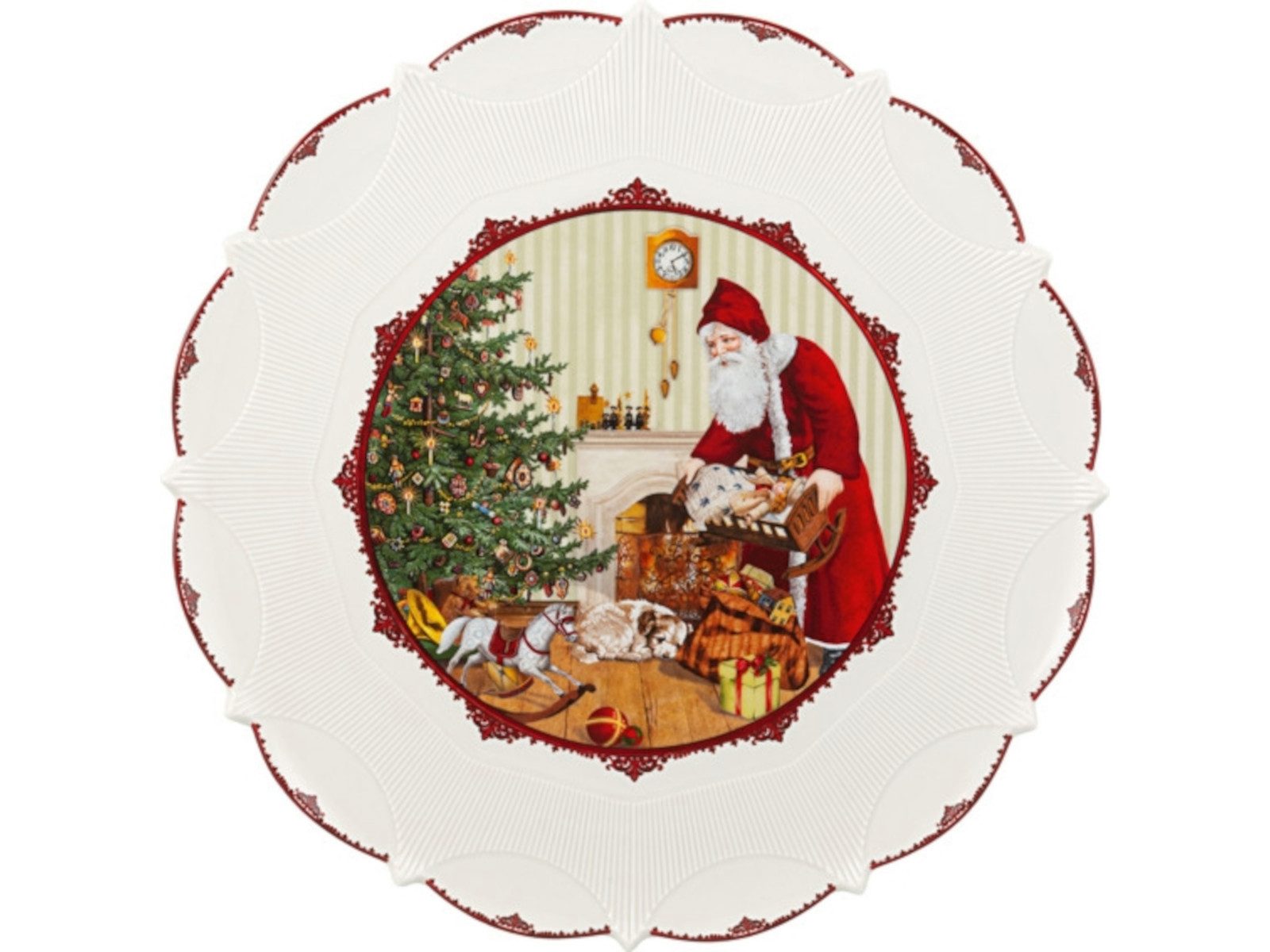 Villeroy & Boch Servierplatte Toy's Fantasy Gebäckt. gr. Santa bringt Geschenke, Premium Porcelain, (Gebäckteller)