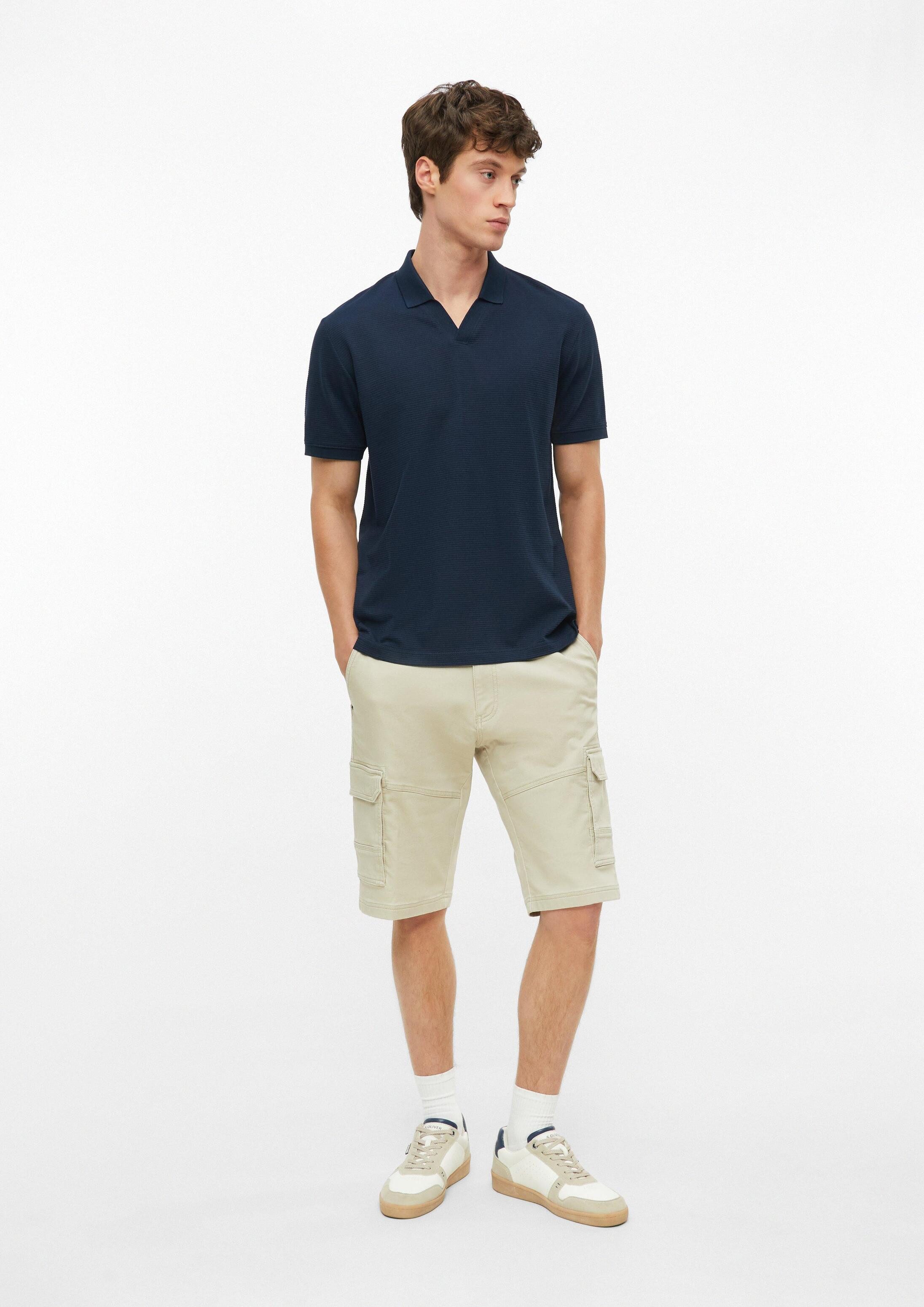s.Oliver Kurzarmshirt Polo-Shirt Poloshirt mit Strukturstreifen – Bild 5 von 5