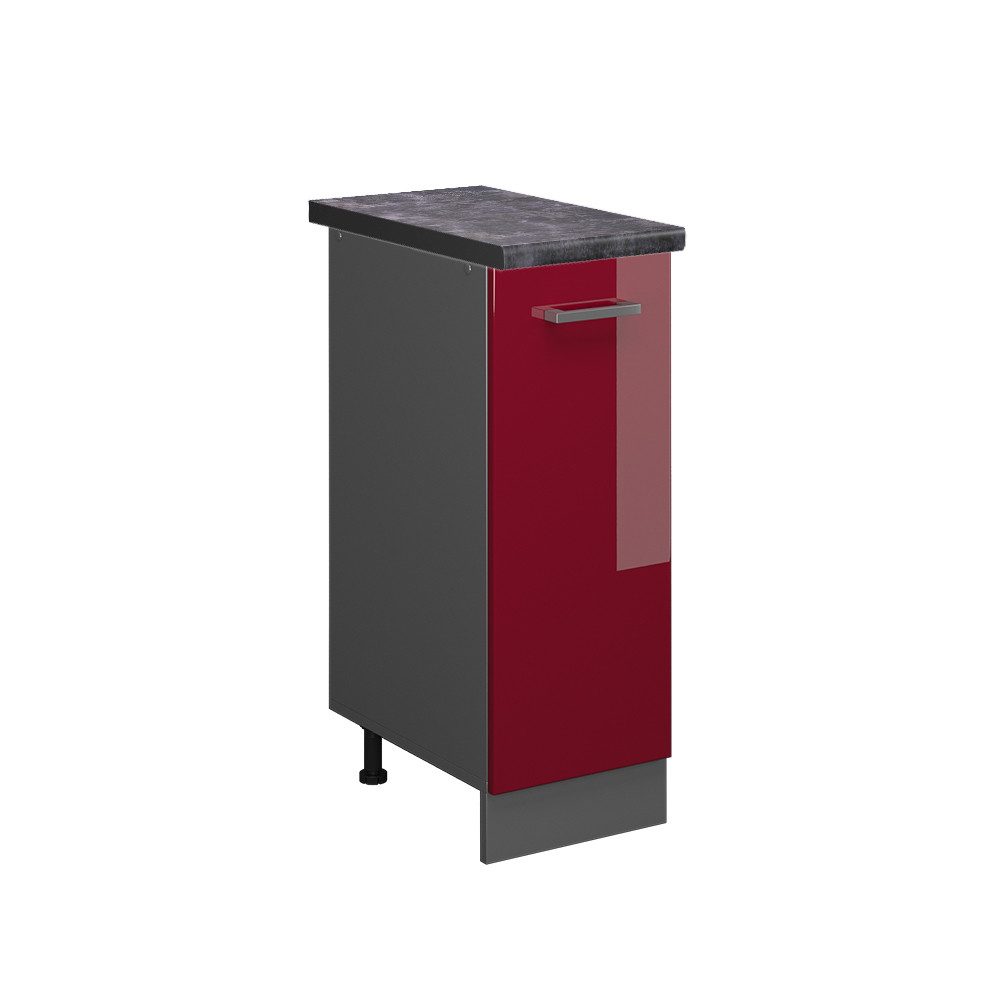 Vicco Apothekerschrank R-Line, Rot Hochglanz/Anthrazit, 30 cm, AP Anthrazit (1-St)