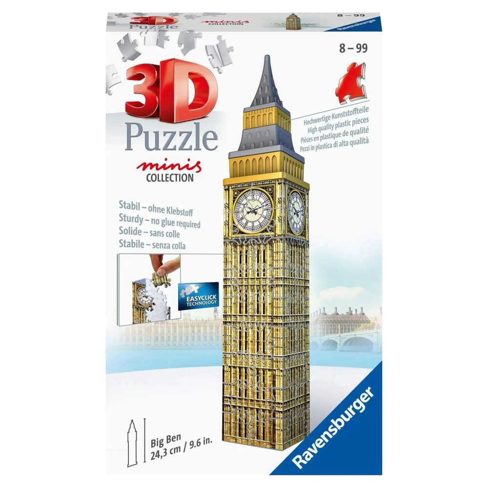 Ravensburger Puzzle Ravensburger 3D Puzzle - Mini Big Ben - 54 Teile - ab 8 Jahren, 54 Puzzleteile