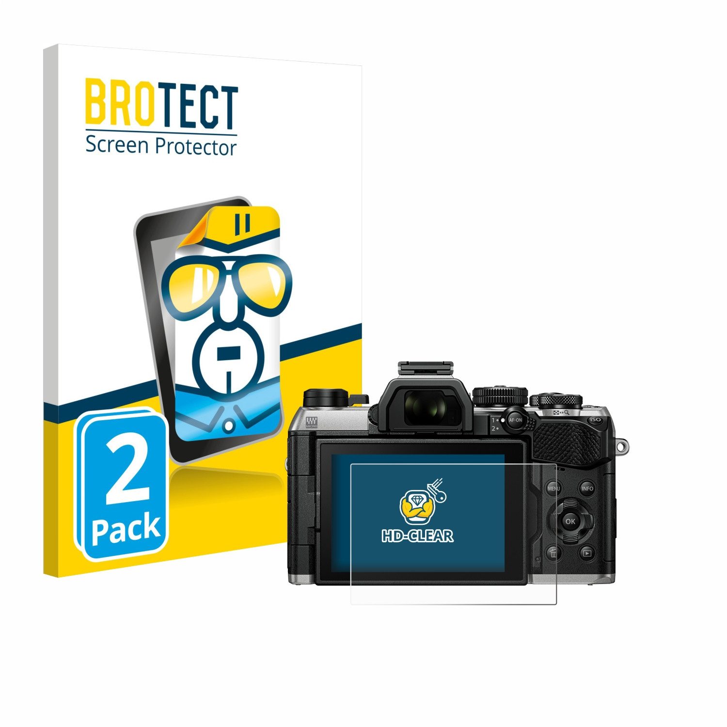 BROTECT Displayschutzfolie Schutzfolie für Olympus OM System OM-5 Mark II, 2 Stück, Displayschutz Schutz Folie Klar Transparent