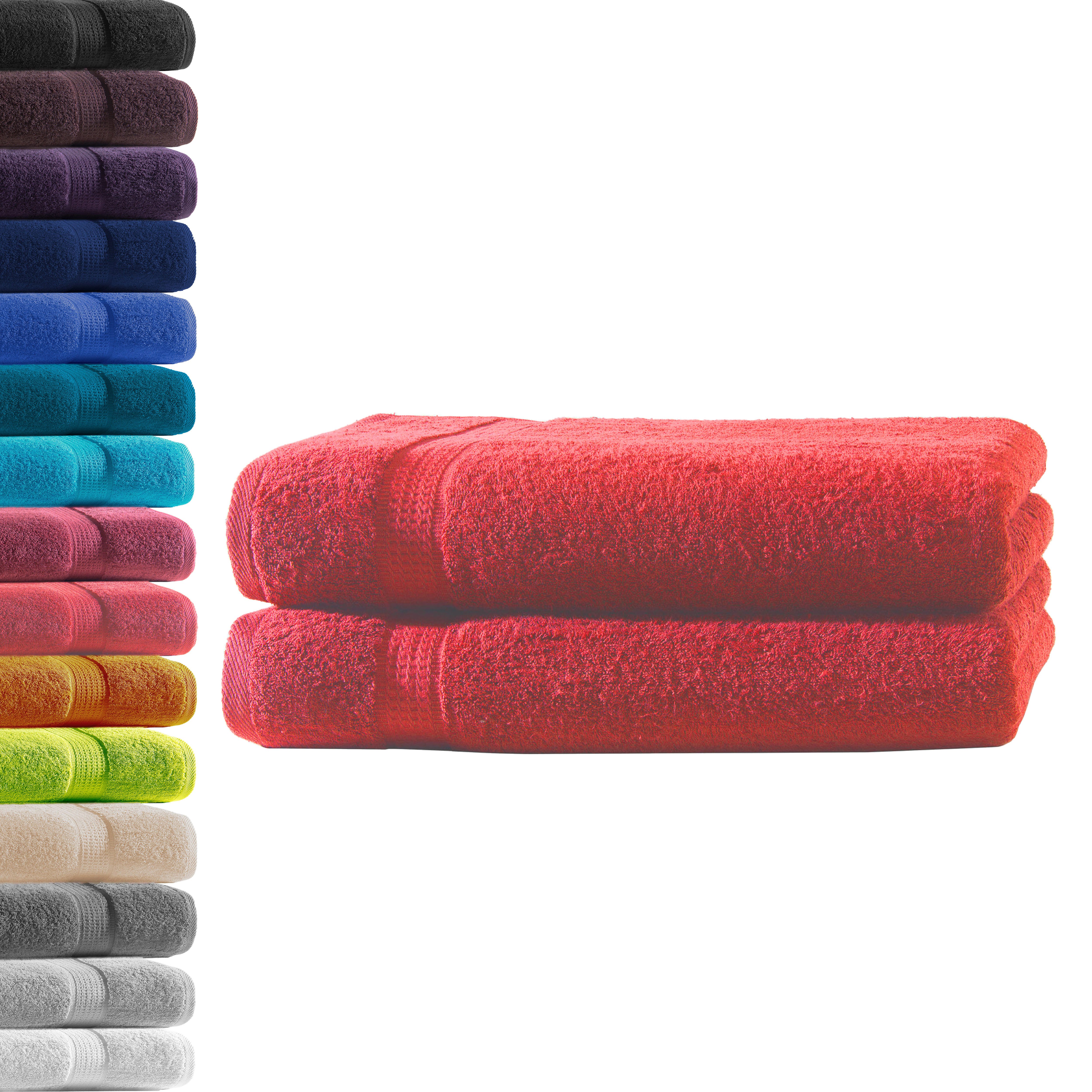 Hometex Premium Textiles Handtuch in Premium Qualität 500 g/m², Feinster Frottier-Stoff 100% Baumwolle, 2x Duschtuch, weich, saugfähig, extra schwer & flauschig