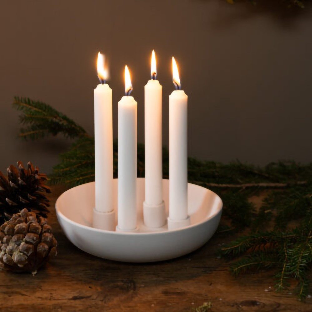 Storefactory Scandinavia Kerzenständer Kerzenständer GRANHOLMEN 4er weiß, Ø günstig online kaufen
