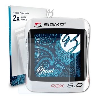 Bruni Schutzfolie Glasklare Displayschutzfolie für Sigma Rox 6.0, (2 Folien), praktisch unsichtbar