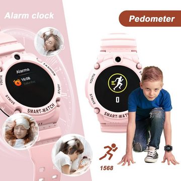 SEVGTAR Smartwatch (4G), Modus Schule, SOS, MP3, Wecker, Uhr, Telefon, für Kinder, Geschenk