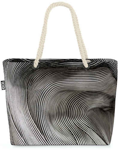 VOID Strandtasche (1-tlg), Metall Oberfläche Beach Bag struktur metall silber glänzend Linie eisen