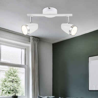 Globo LED Deckenleuchte, LED-Leuchtmittel fest verbaut, Warmweiß, LED 8 Watt Decken Strahler beweglich Wohnzimmer Lampe Metall