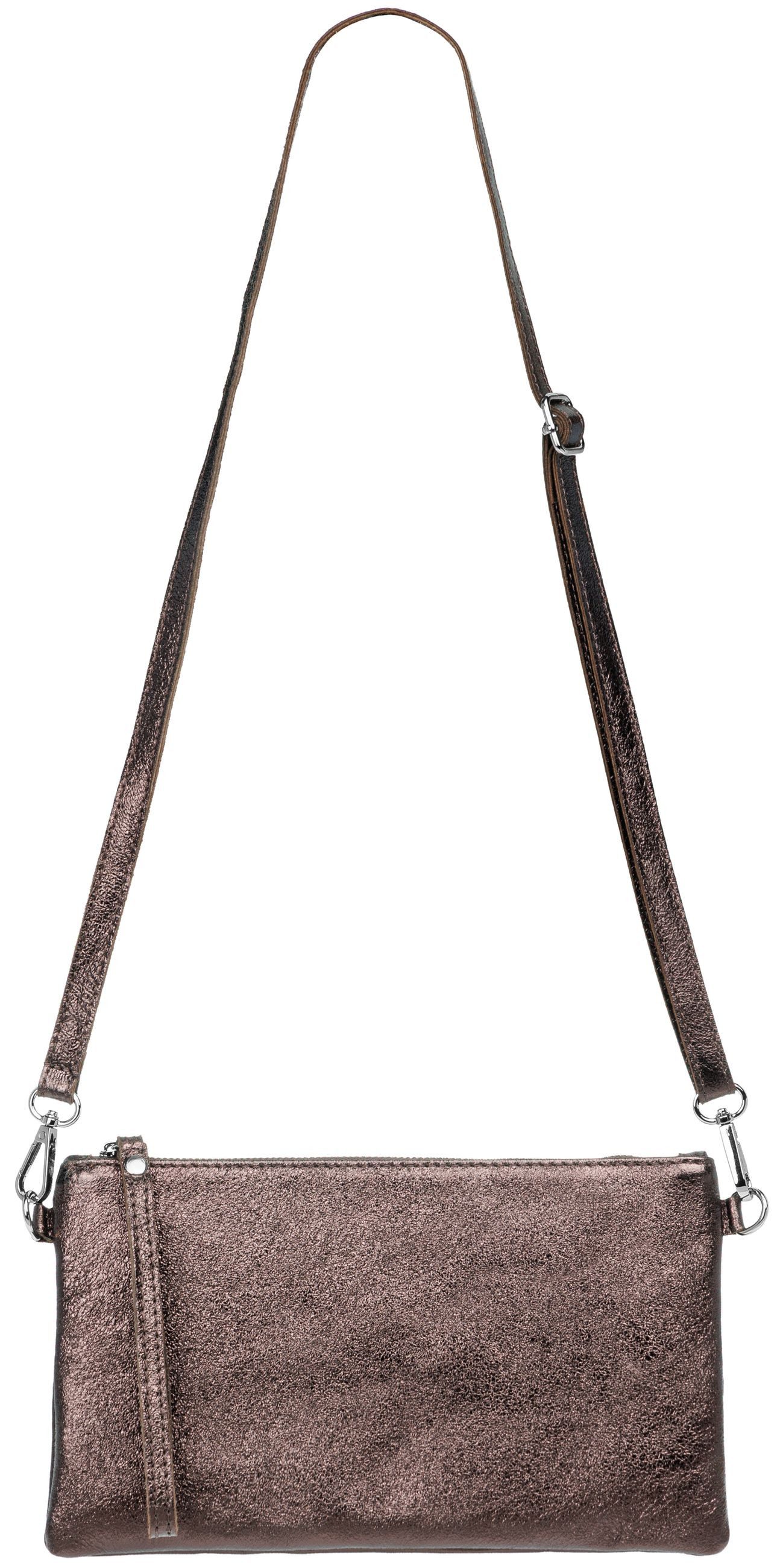Caspar Clutch Leder Abendtasche Damen Umhängetasche - CLASSIC LINE - Modell No.717, leicht, elegant & langlebig- 100% Echtleder - Handmade in Italy