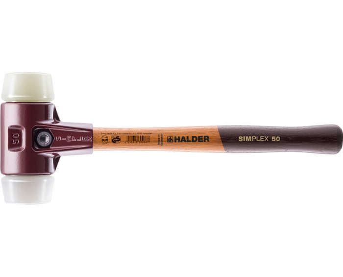 Halder KG Hammer SIMPLEX-Schonhämmer mit Stahlgussgehäuse und hochwertigen Holzstiel Ø=30 mm 3078.030