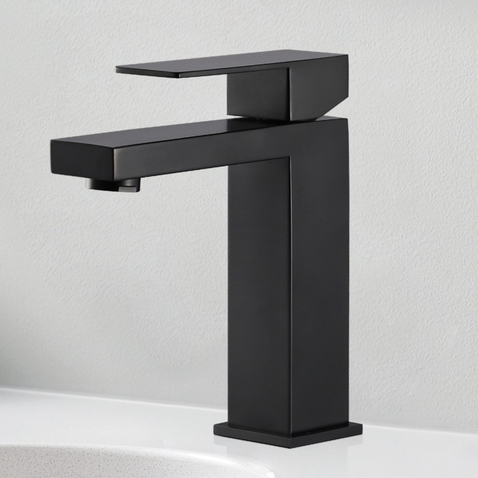 WOOHSE Waschtischarmatur Wasserhahn Bad Schwarz, Waschtischarmatur günstig online kaufen