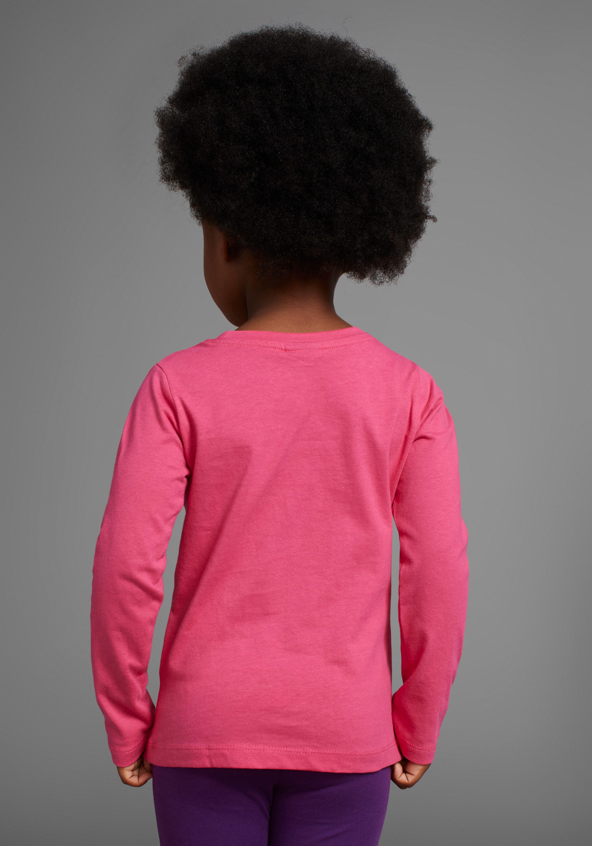 KIDSWORLD Langarmshirt mit süßem Einhorn Druck langärmlig, hüftlange Passform, stylischer Druck