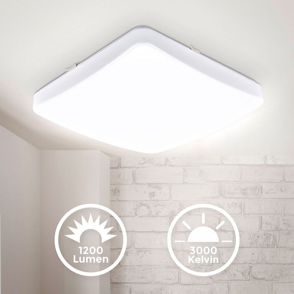 LED-Leuchtmittel B.K.Licht LED Deckenleuchte Weiß eckig günstig online kaufen