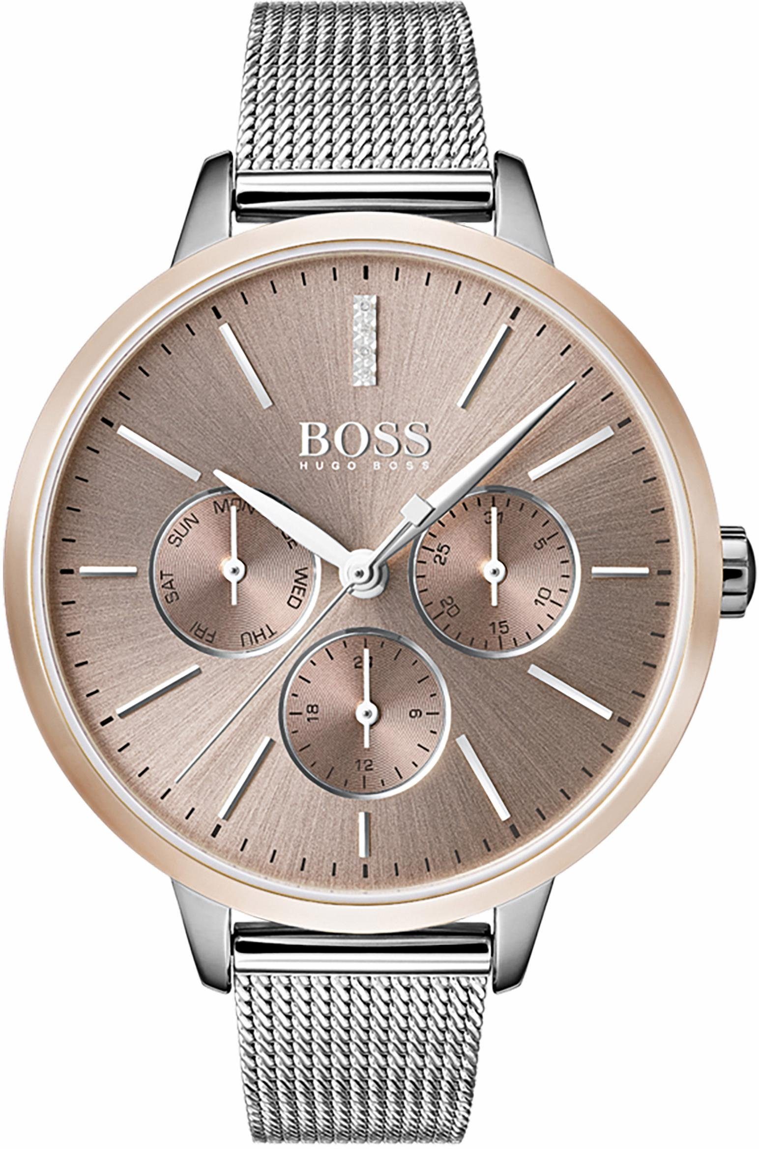 BOSS Multifunktionsuhr SYMPHONY, 1502423, Gehäuse aus Edelstahl, bicolor IP  besch., Ø ca. 38 mm