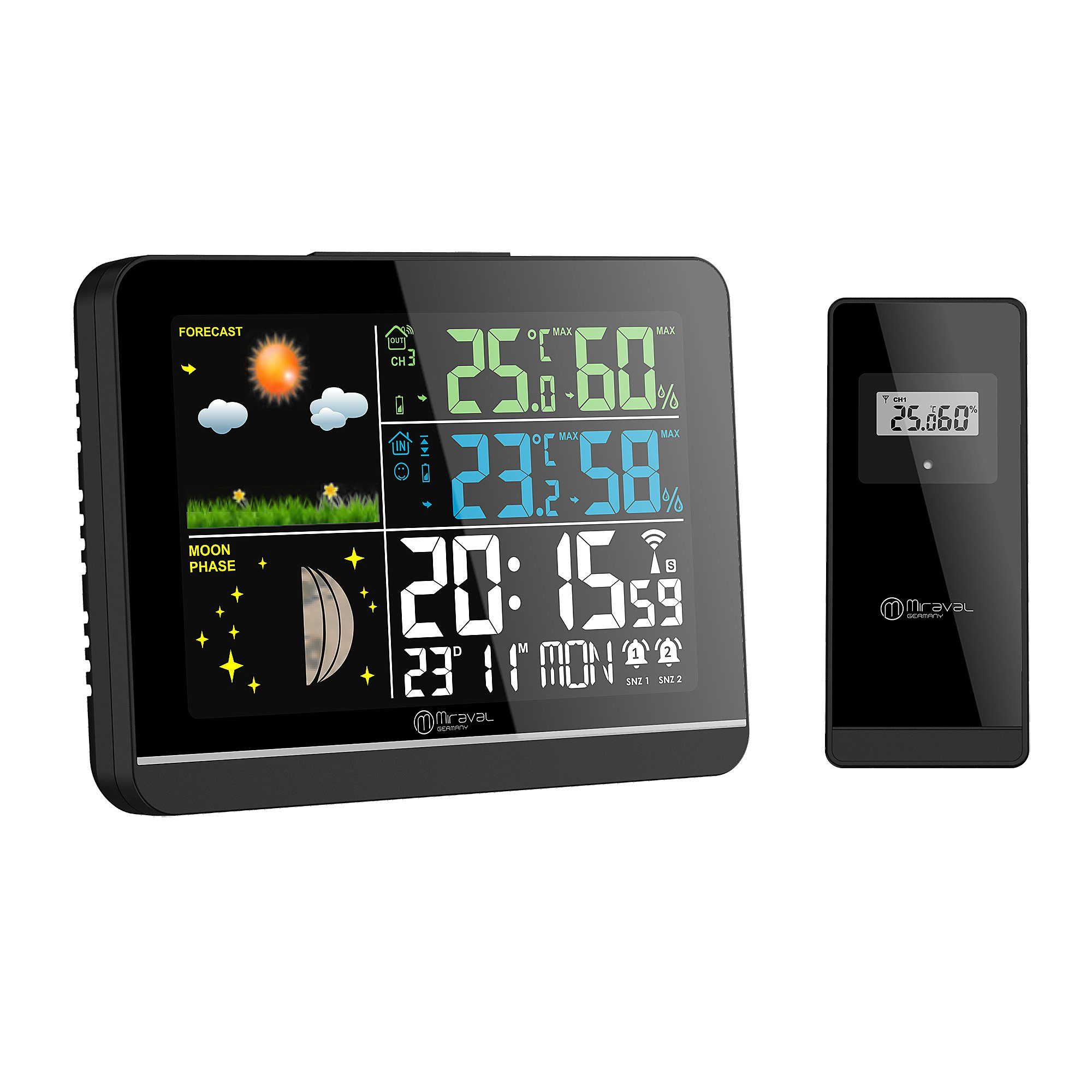 Klimamesser Miraval Wetterstation Farbdisplay