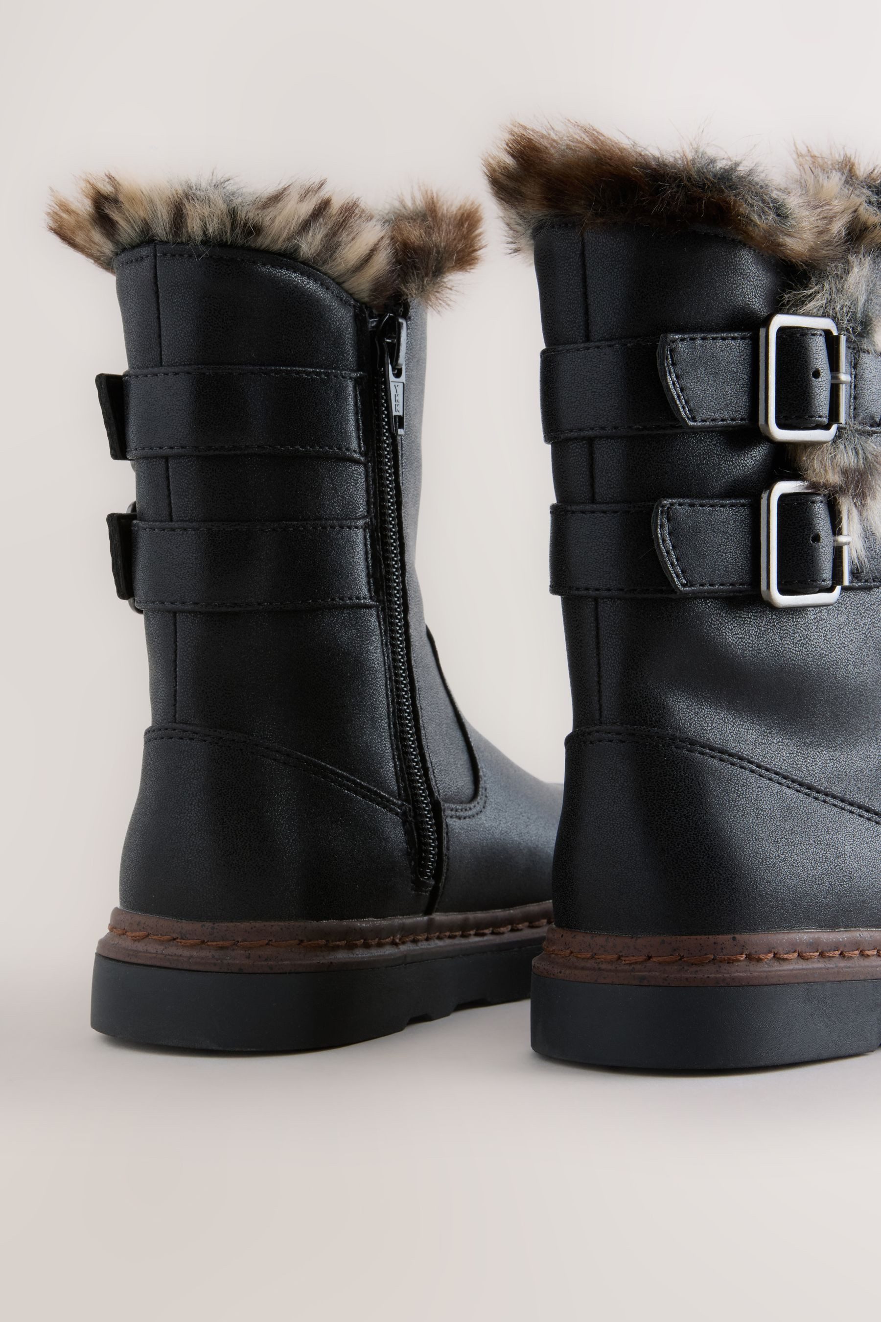 Next Schnallenstiefel mit Kunstfellfutter Stiefel (1-tlg)