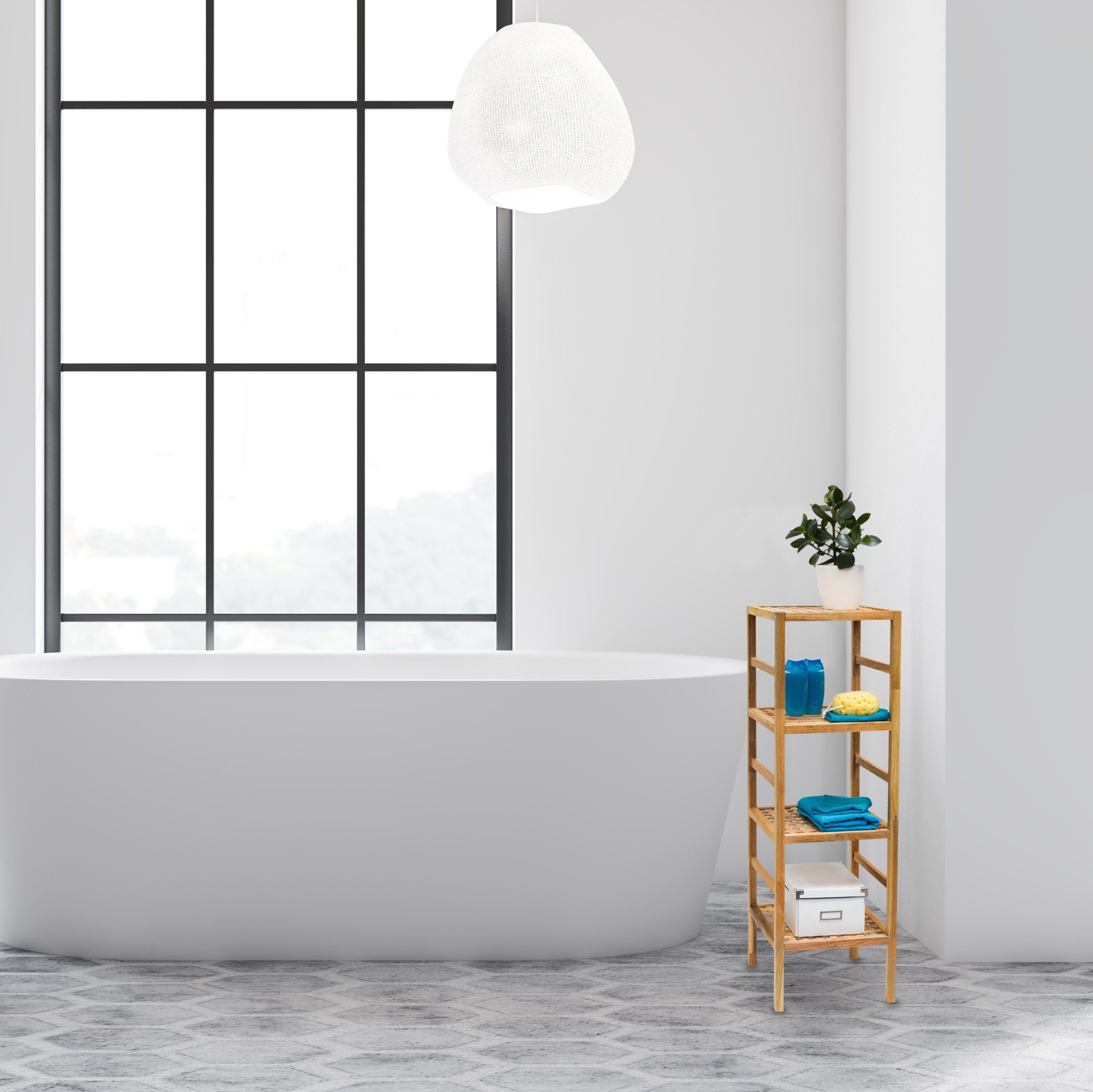 relaxdays Badregal Walnuss Badregal verschiedene Größen, günstig online kaufen