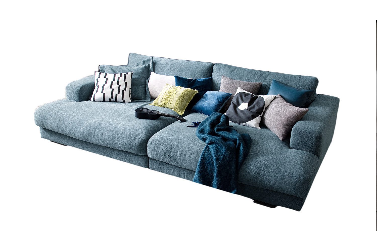 KAWOLA Big-Sofa MADELINE, Stoff od. Cord, versch. Tiefen und versch. Farben