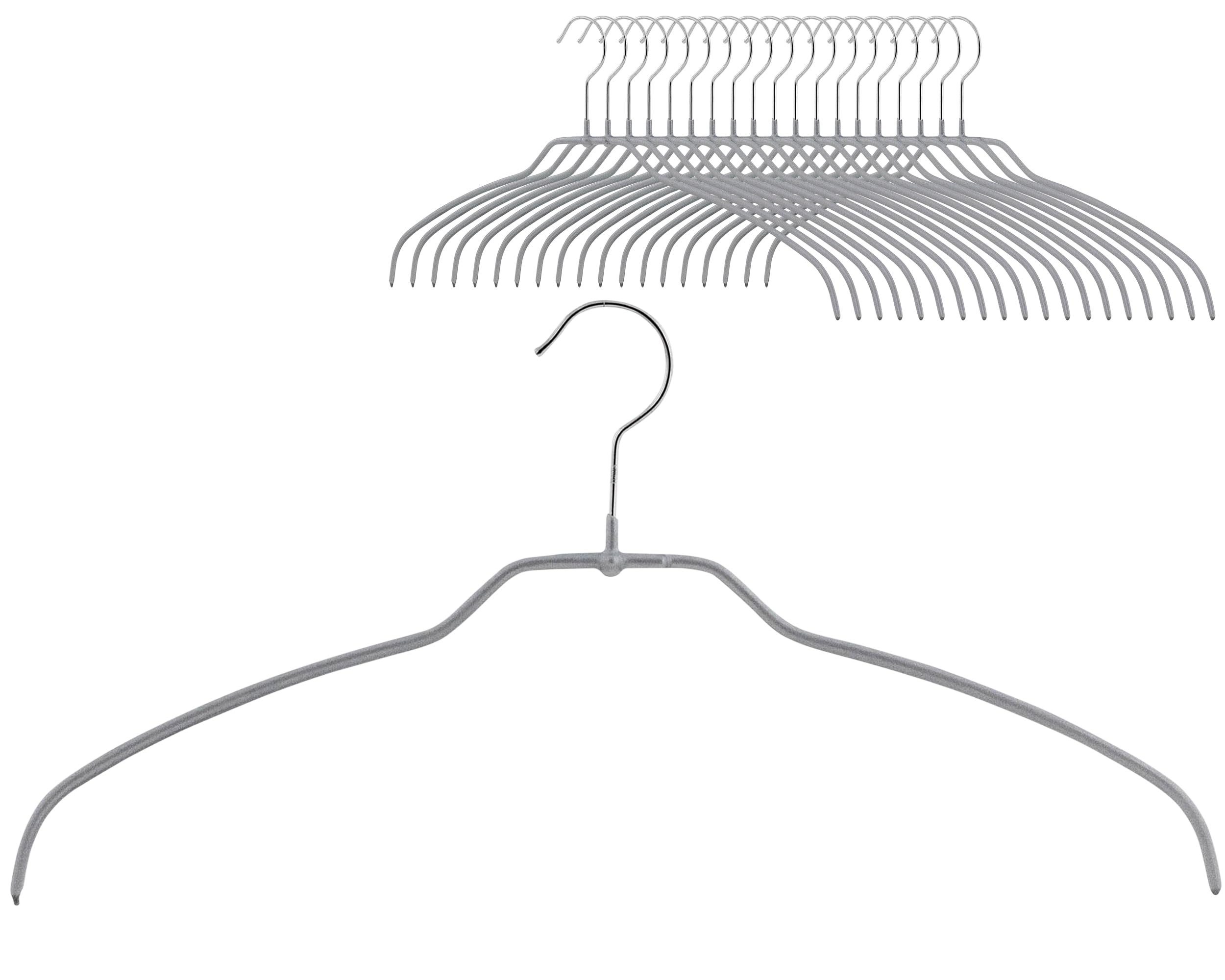 MAWA Kleiderbügel Silhouette FT, (Set, 20-tlg), Made in Germany, besonders schmale Auflage, für Blusen & Hemden