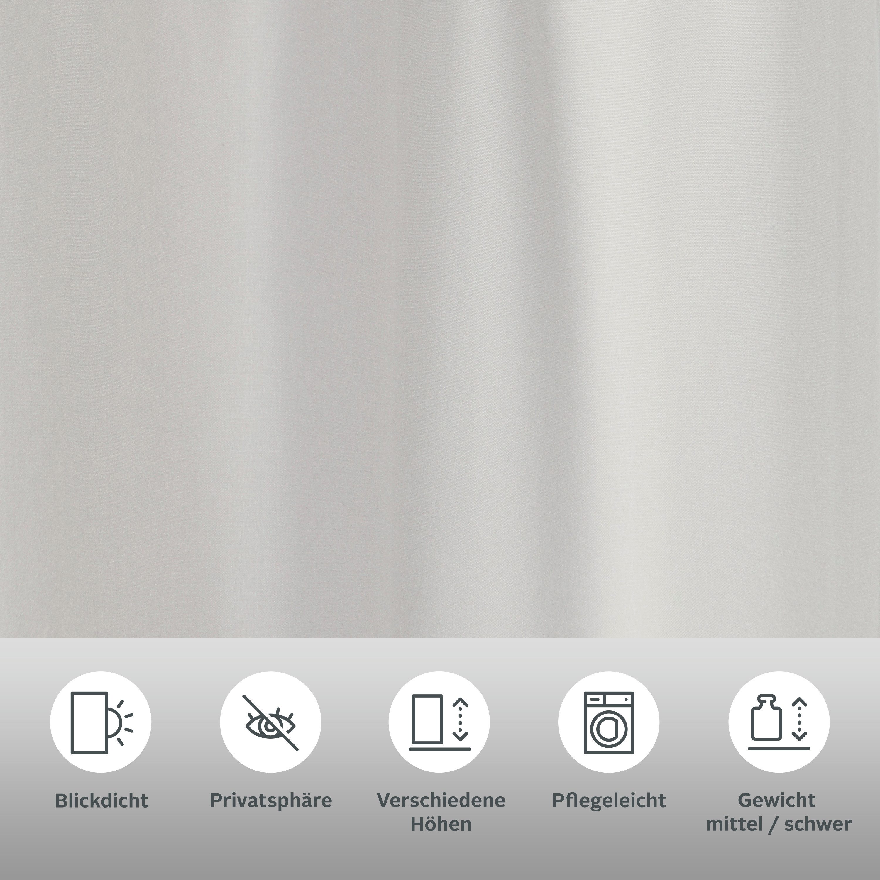 OTTO home Vorhang Parry (2 St), Ösen, blickdicht, Polyester, 2-er Set, blickdicht, monochrom, basic