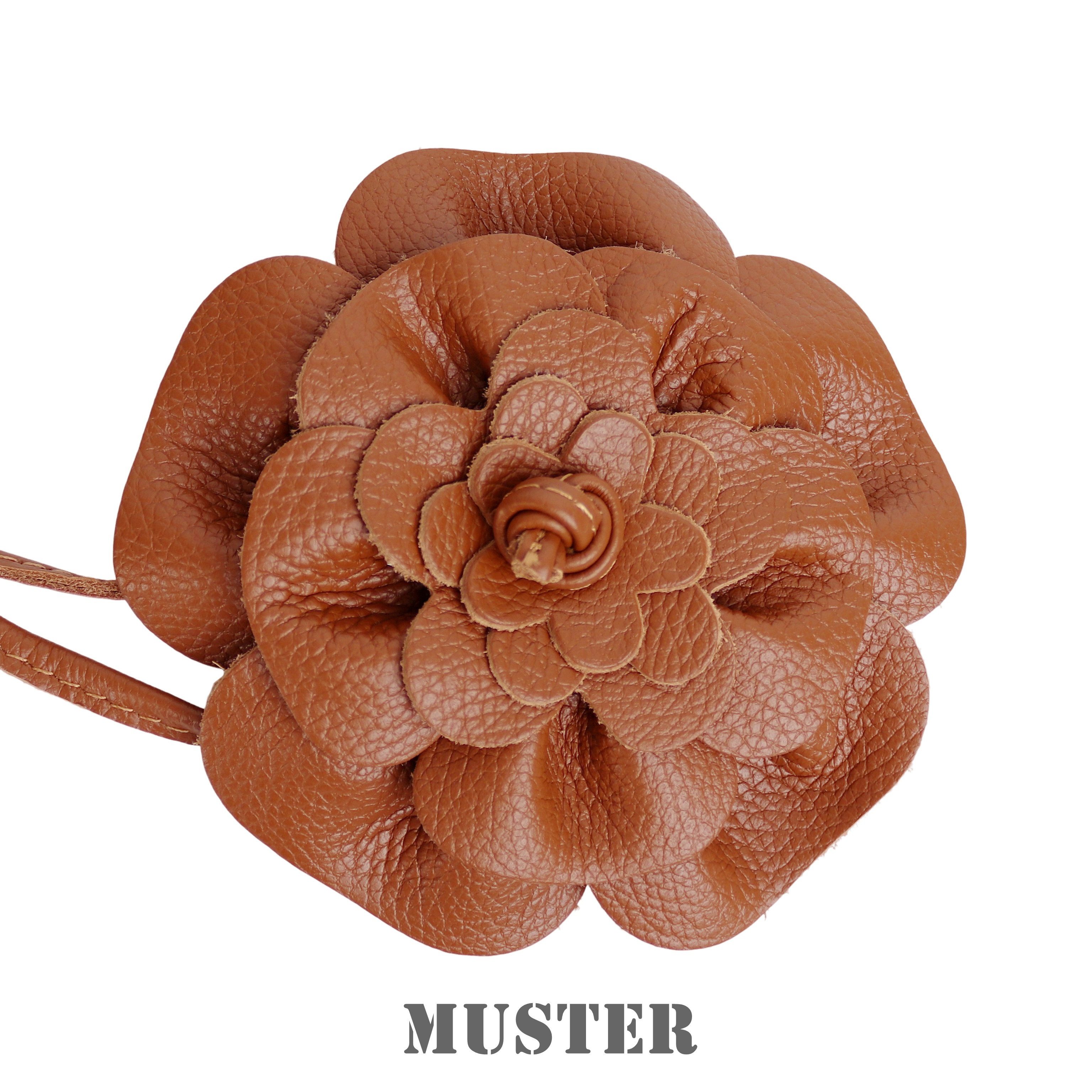 MIRROSI Taillengürtel Blume aus Echtleder zu binden, Einheitsgröße, Made in Italy Einheitsgröße (Geeignet für einen Hüftumfang bis zum ca.150 cm)