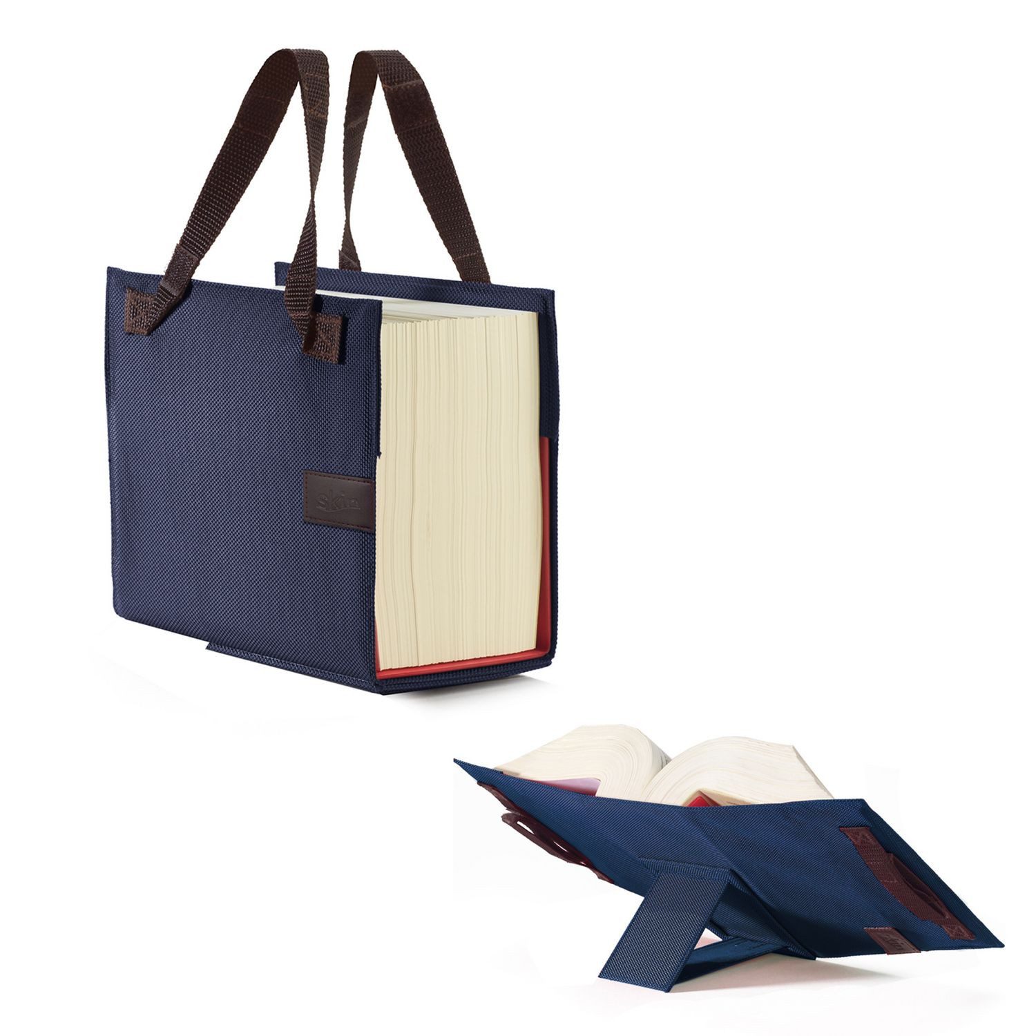 Lesezeichen Buchhüllen-Tasche Lex-Skin Tragbarer All-in-One Nylon/Leder Umschlag