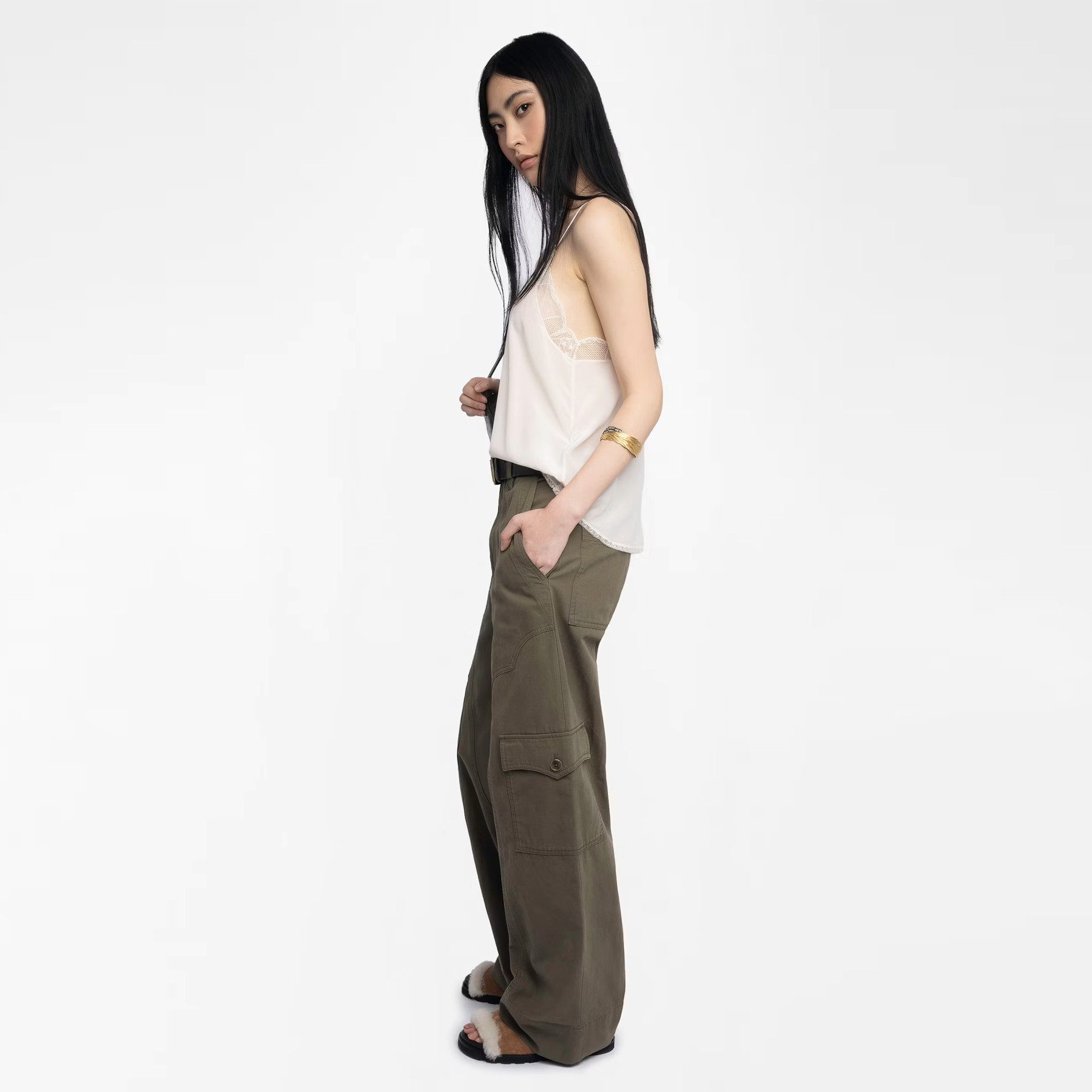 ZADIG & VOLTAIRE Stoffhose ZADIG&VOLTAIRE Hose PINTO aus Canvas - Grün – Bild 3 von 4