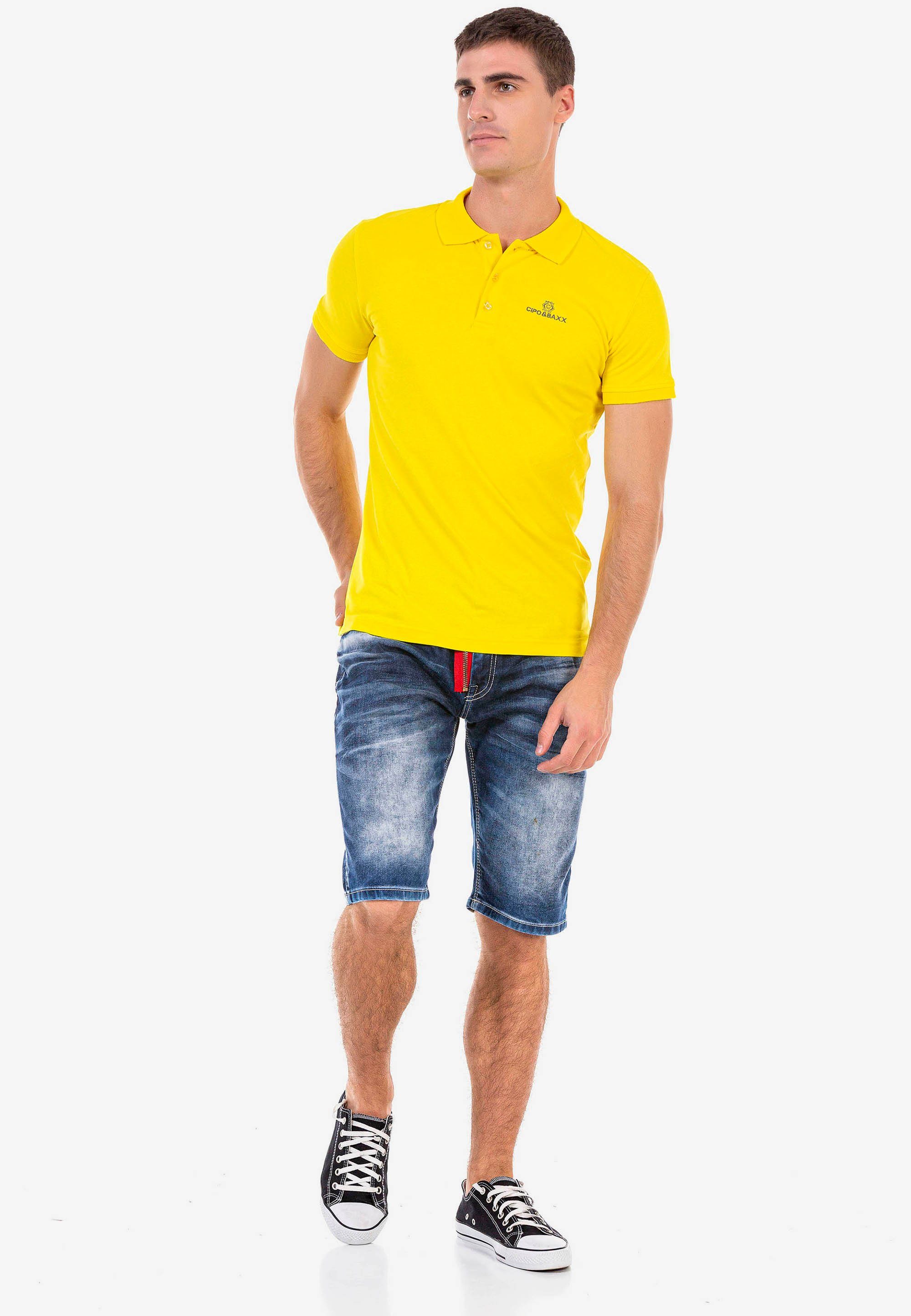 mit Cipo Markenstickerei Poloshirt Baxx gelb kleiner &