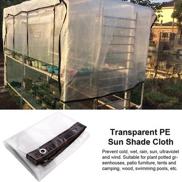 SEEZSSA Schutzplane Wasserdicht Transparent Plane mit Ösen,Schwarz Wetterfest Gartenplane, PE Planen enthalten Spanngummi für Gartenmöbel Gewächshaus,Terrasse