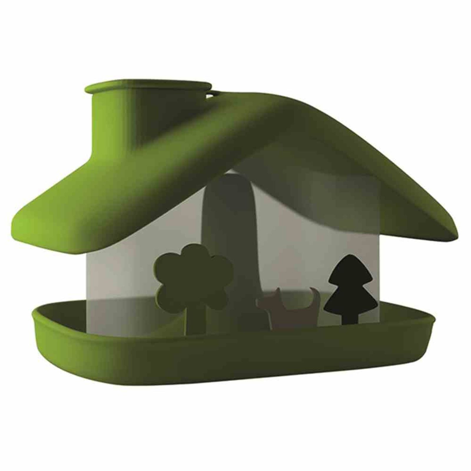PLASTIA Vogelhaus Vogelfutterhaus "Domek" grün 21x16x15 cm, Kunststoff