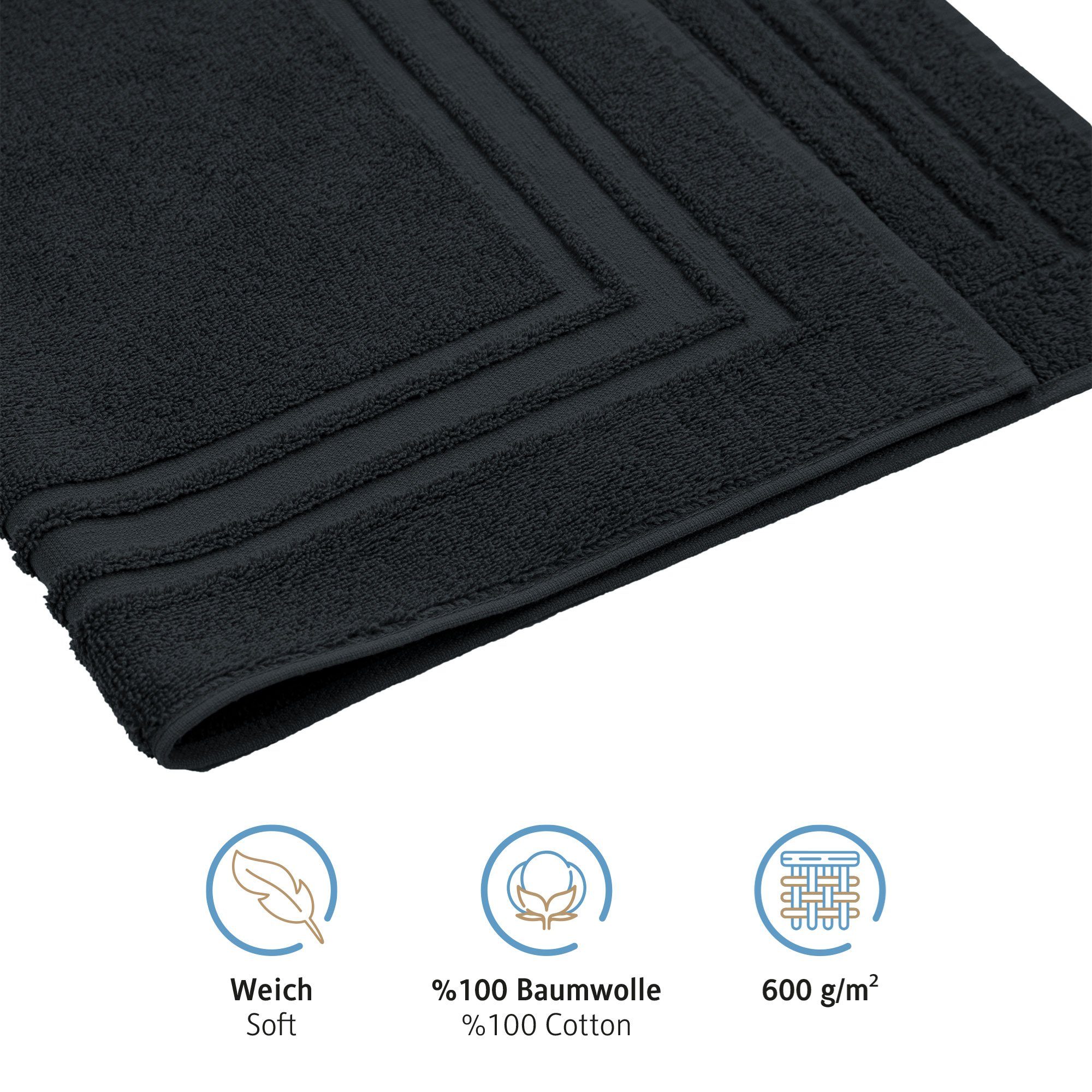 Komfortec Badematte Badvorleger aus 100% Baumwolle, günstig online kaufen