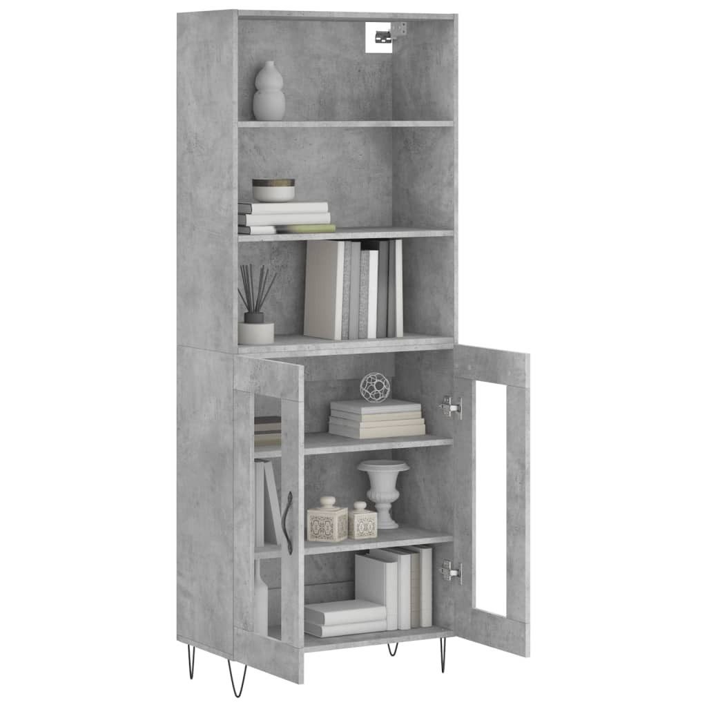 vidaXL Highboard Highboard Betongrau 69,5x34x180 cm Holzwerkstoff (1 St)