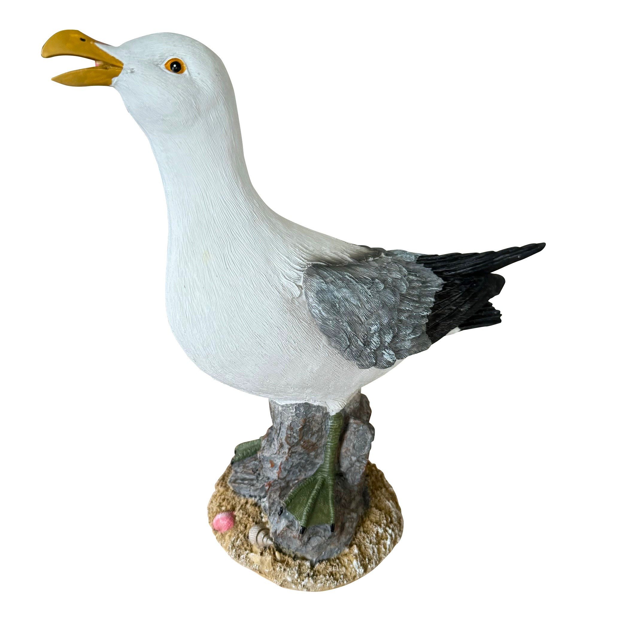 Online-Fuchs Dekofigur Möwe Fiete für außen geeignet - Martime Dekoration, Teichdeko (Gartenfiguren), 28 cm groß