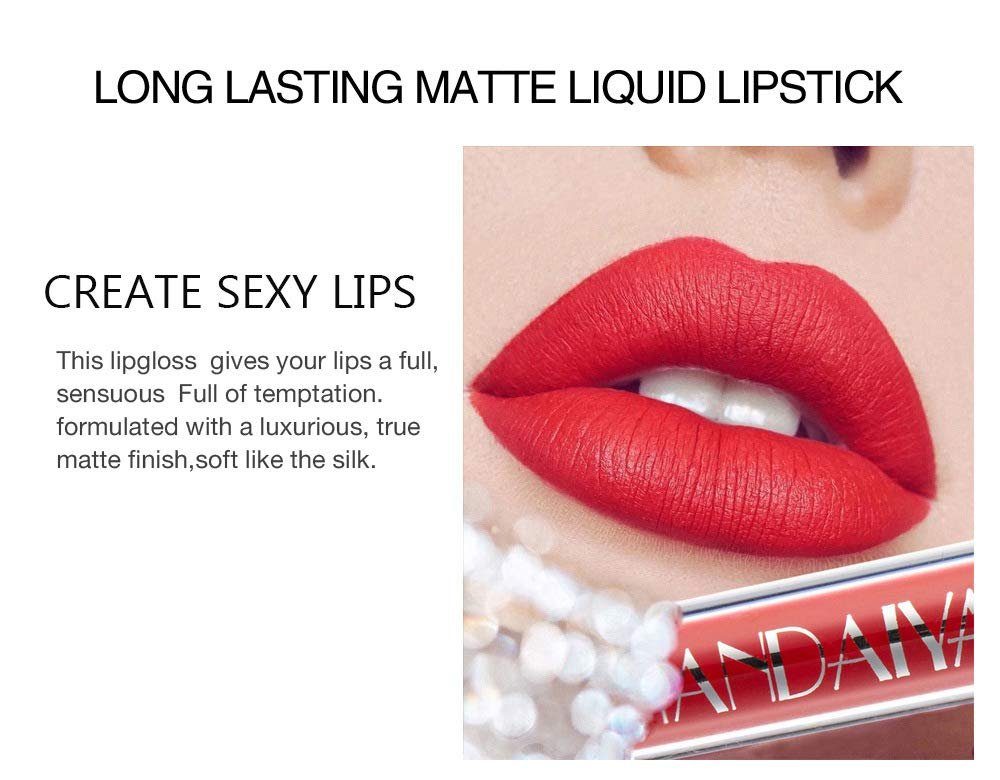 6-tlg., Natürliche Lippenstift-Set Makeup Makeup für Geschenk Farbe Frauen Lippenstift matt Set 6 flüssiger POCHUMIDUU Stück Lippenstift,