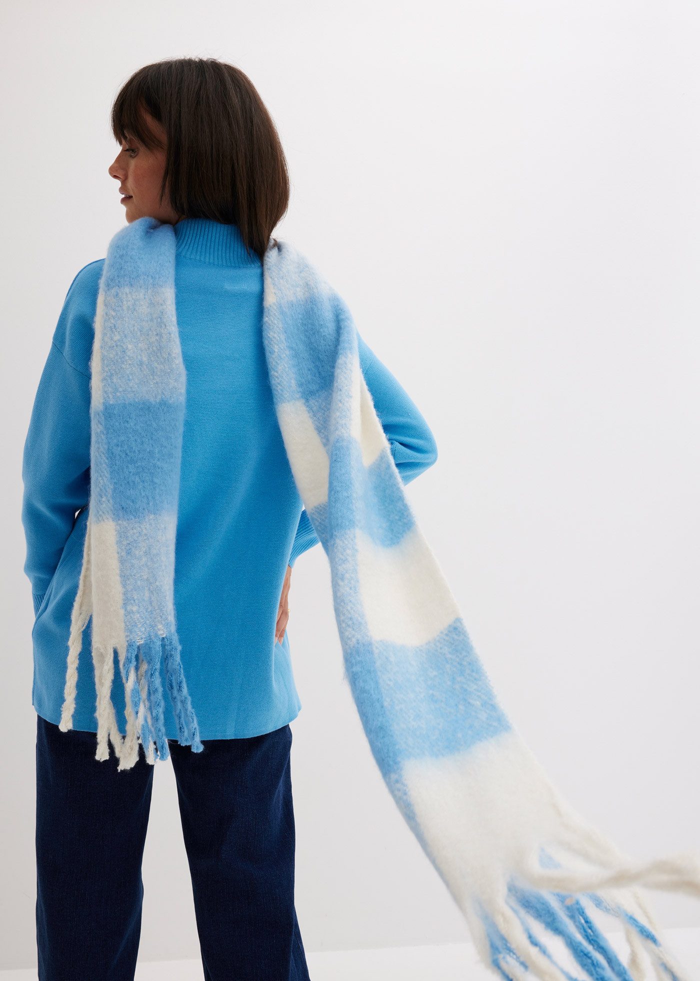 bonprix Rollkragenpullover aus reiner Baumwolle, mit Stehkragen, in Oversize-Passform