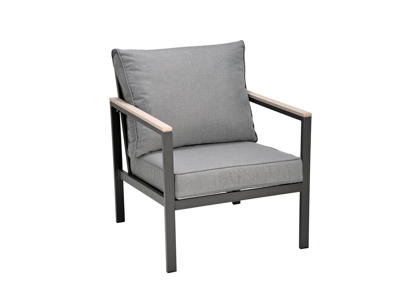 bellavista - Home&Garden® Gartenlounge-Set Dining Lounge Set Rialto 6-teilig Aluminium anthrazit Holzoptik