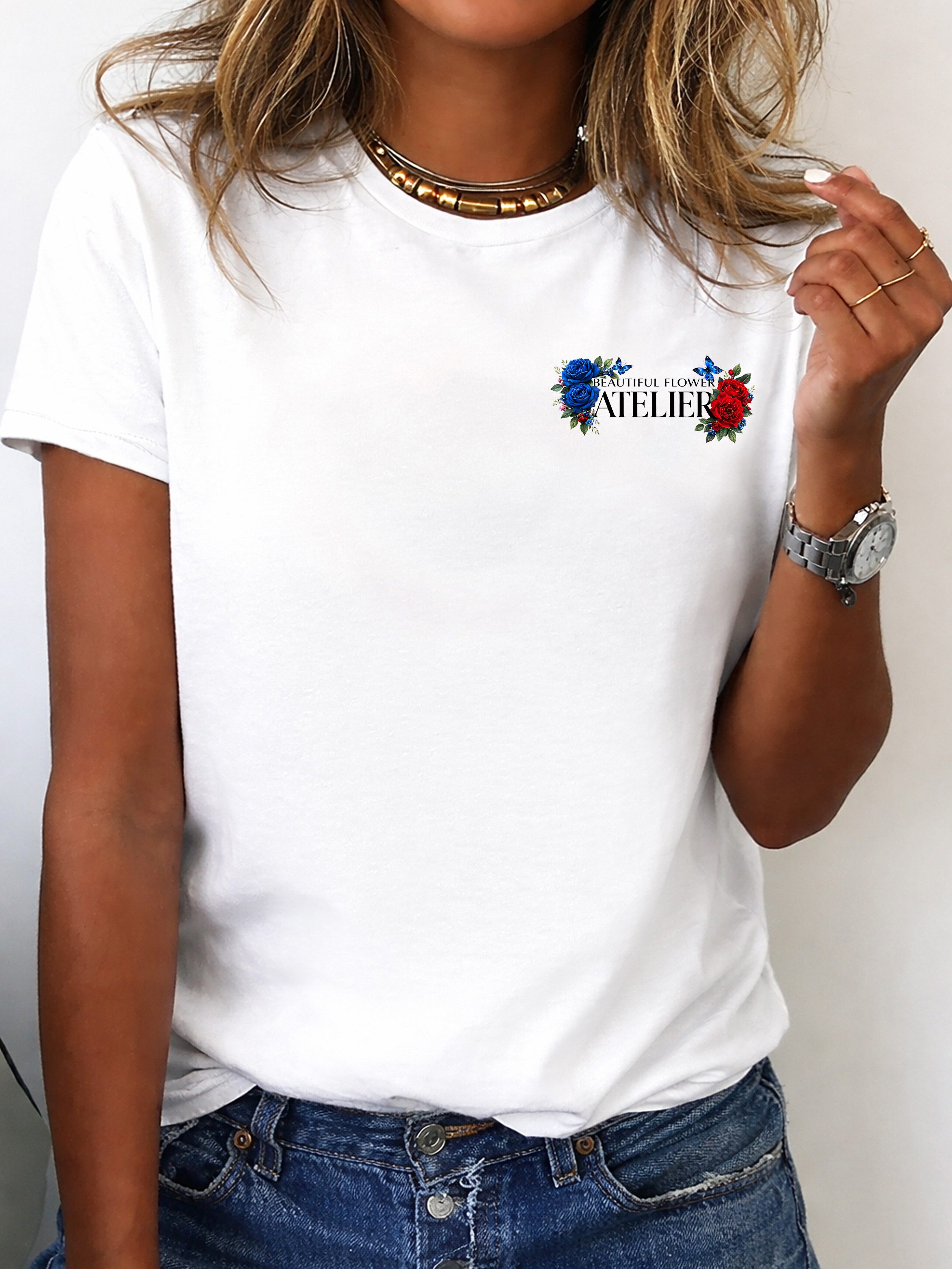 RMK T-Shirt Damen Shirt Rundhals Basic "Beautiful"