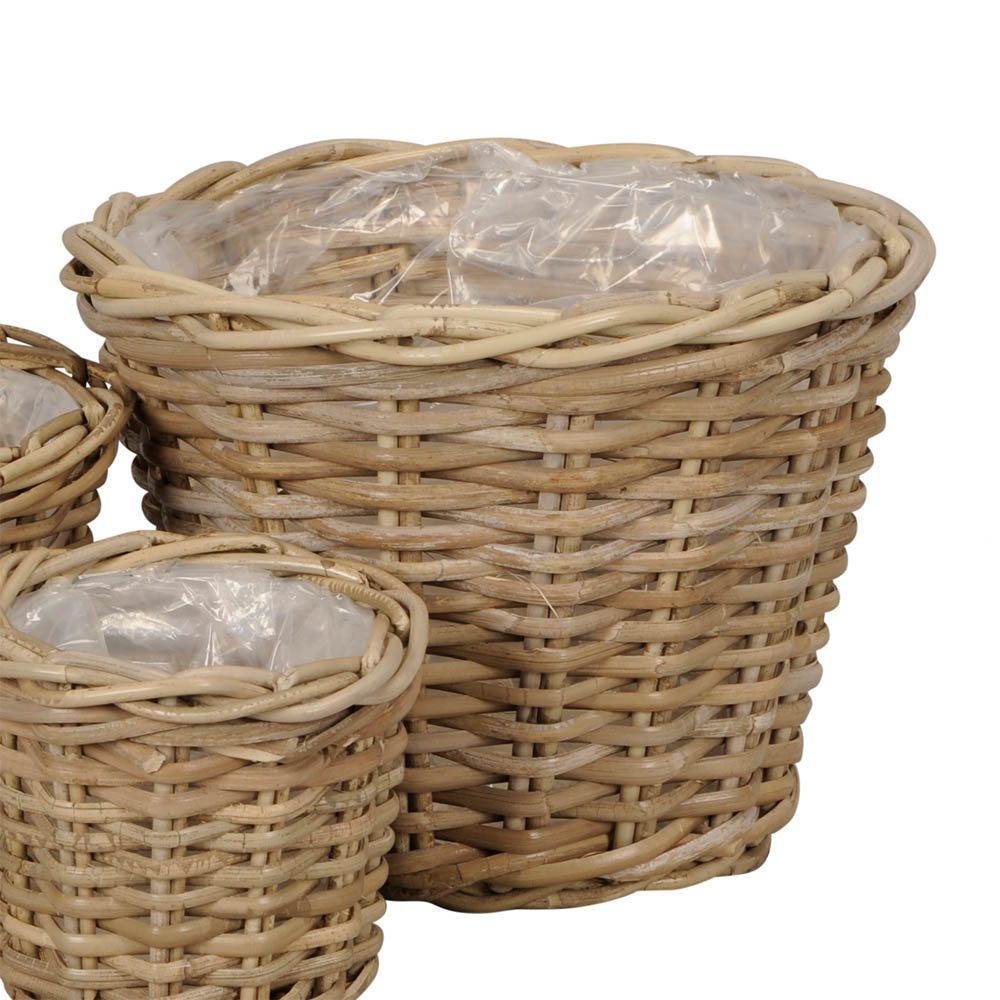 Pflanzkübel Pflanzkorb BASKET grau braun D32cm Rattankorb Kooboo Farmhouse Deko -