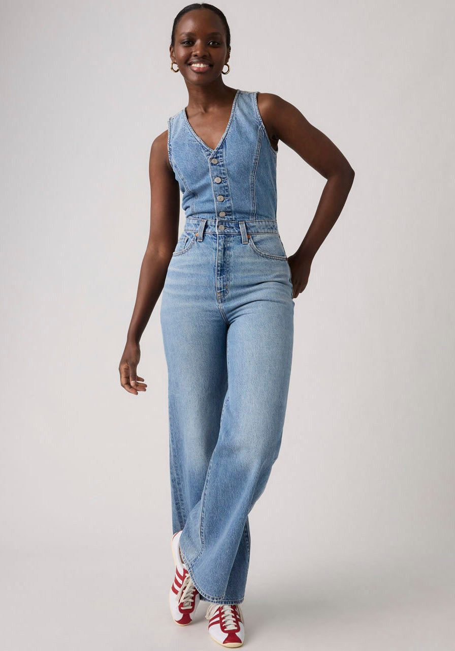 Levi's® Overall DNM VEST WIDELG JUMPSUIT figurbetonende Passform mit weiter Beinform