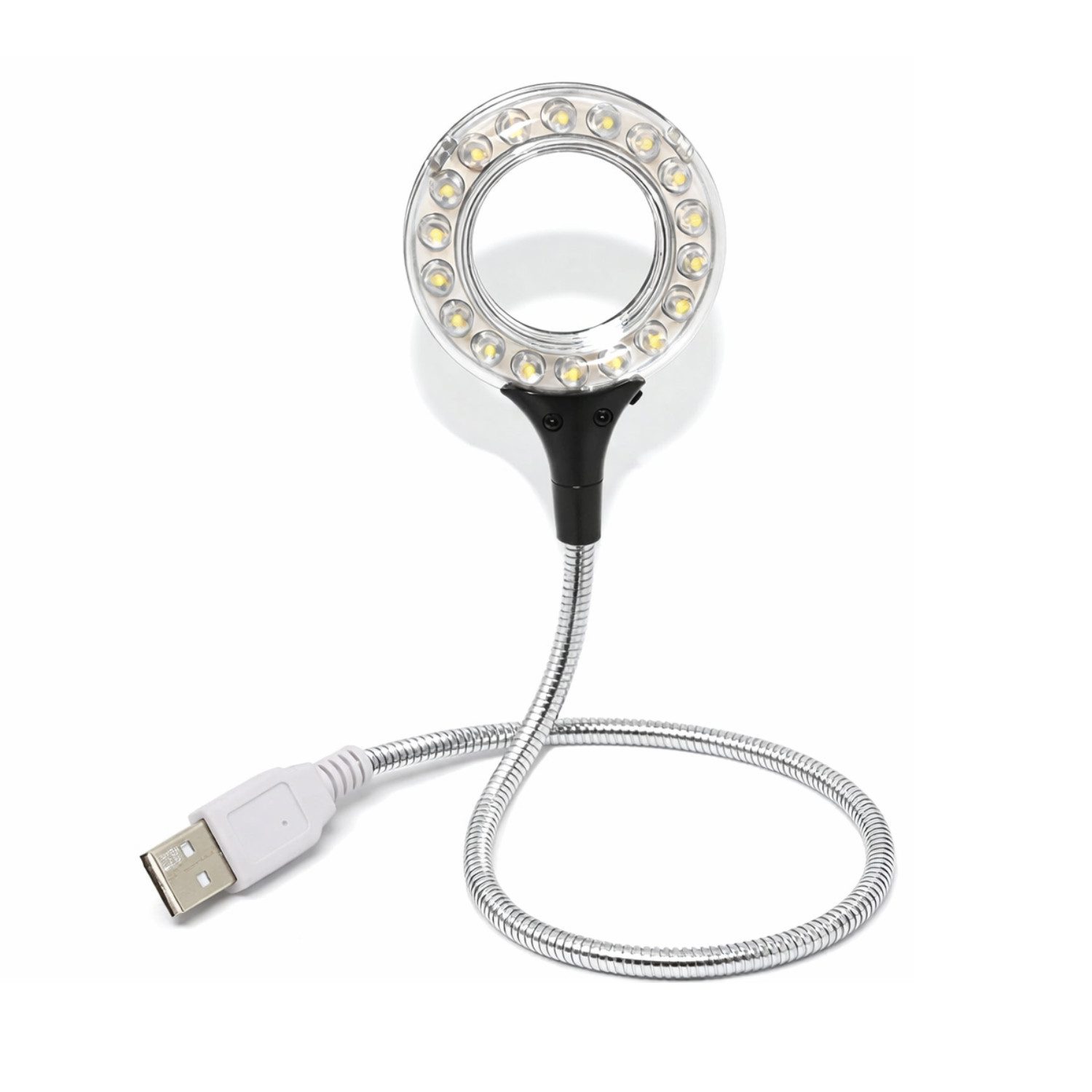 Bolwins LED Arbeitslicht C55 USB 18x LED Lampe Licht Laptop PC Notebook Computer Schwanenhals, Leselicht, LED fest integriert, Tageslichtweiß, 18 integrierte LEDs, super hell (ca. 200 Lumen), augenschonend