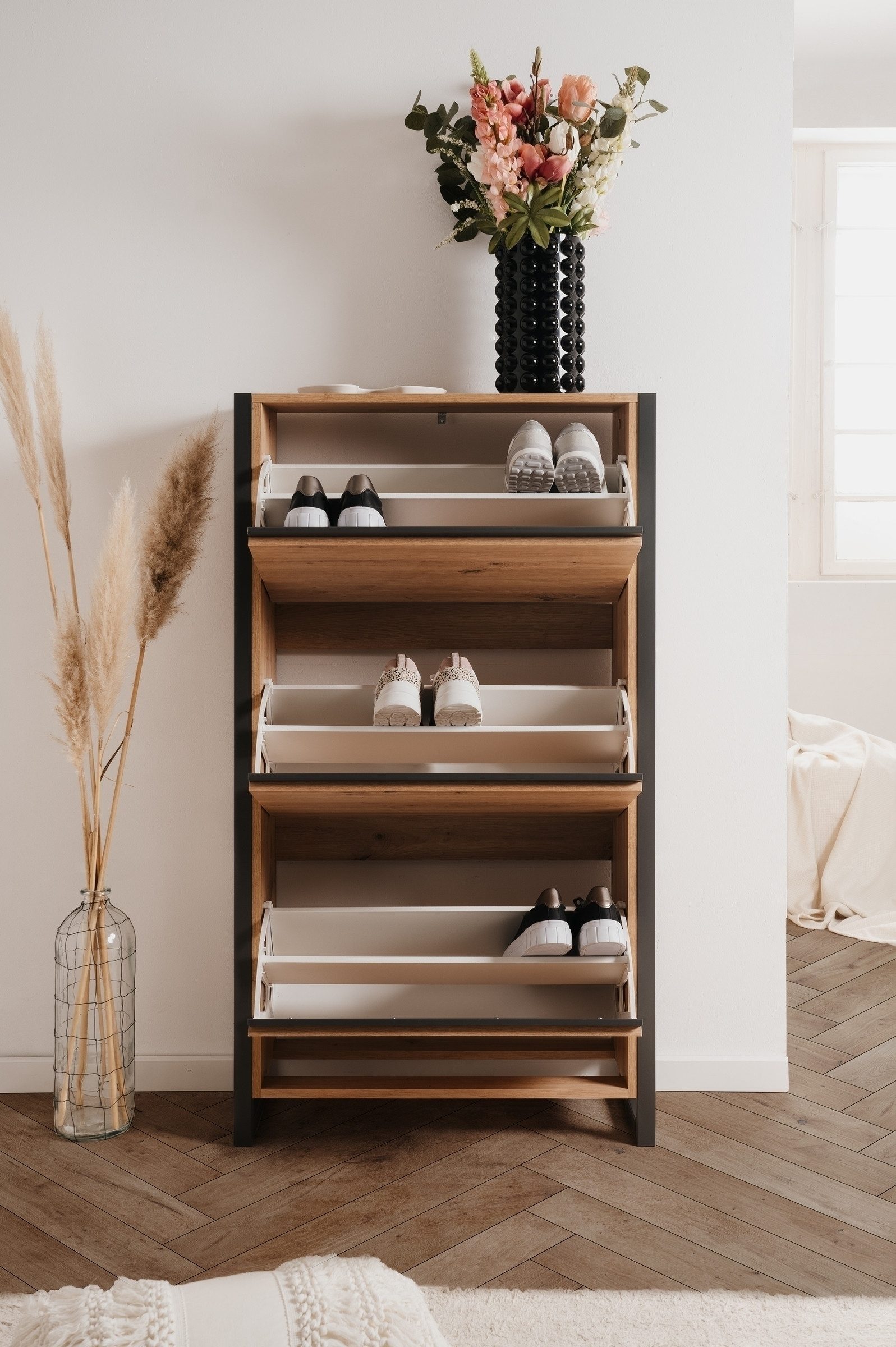 freiraum Schuhkipper Denver, 3 Klappen, Dekor Artisan Eiche Dekor / anthraz günstig online kaufen