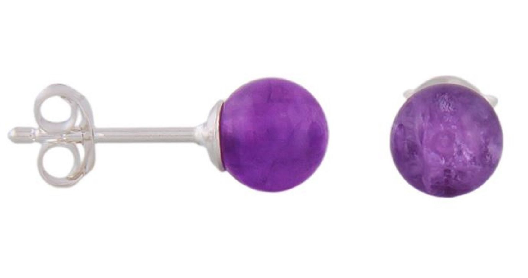 unbespielt Paar Ohrstecker Ohrringe Amethyst ca. 6 mm 925 Silber inklusive günstig online kaufen