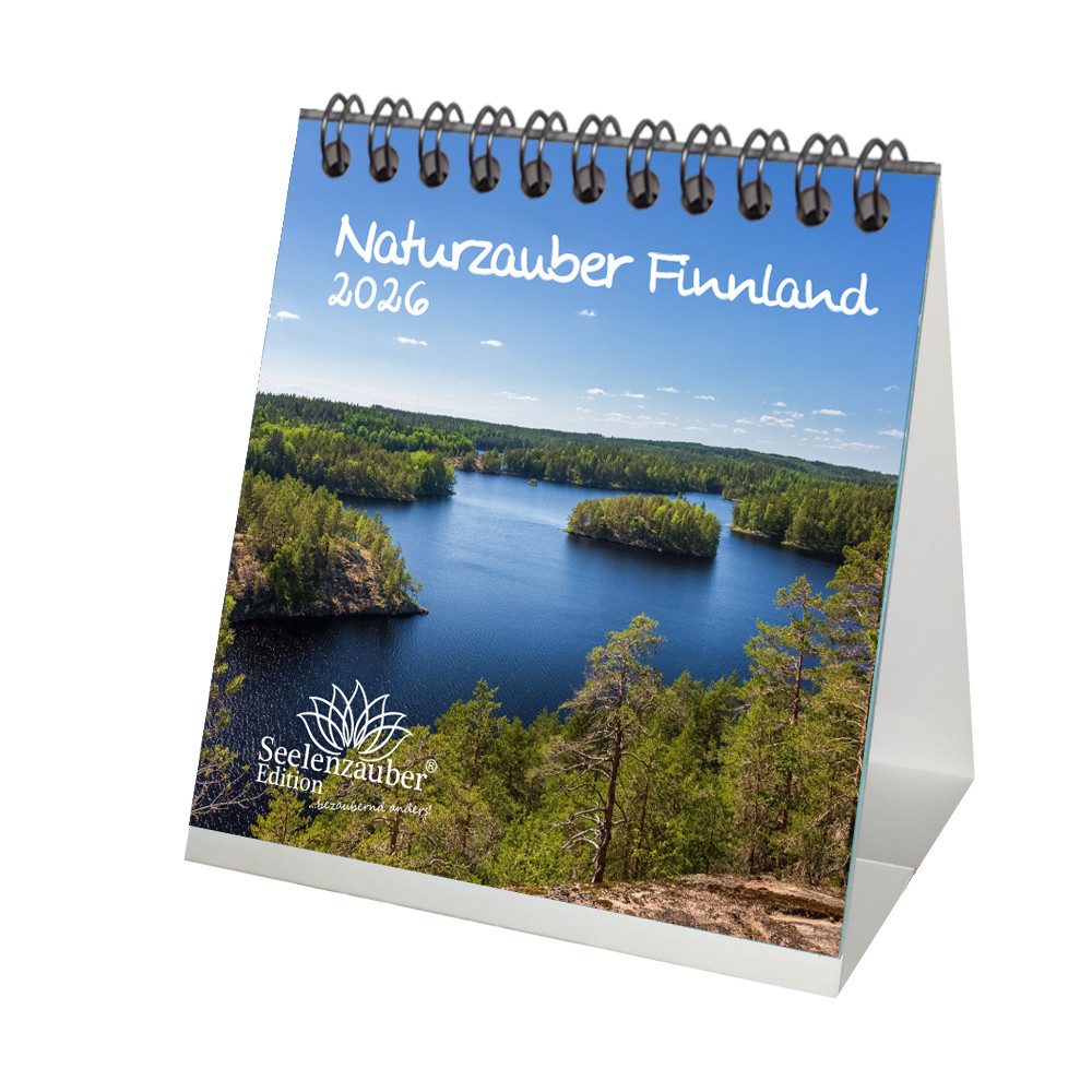 Seelenzauber Tischkalender Naturzauber Finnland Tischkalender 10cm x 10cm für 2026 Natur Reise