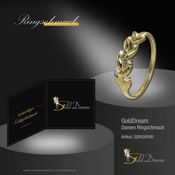 GoldDream Goldring GoldDream Gold Ring Ranke Gr.60 (Fingerring), Damen Ring Ranke, 60 (19,1), 333 Gelbgold - 8 Karat, gold, weiß